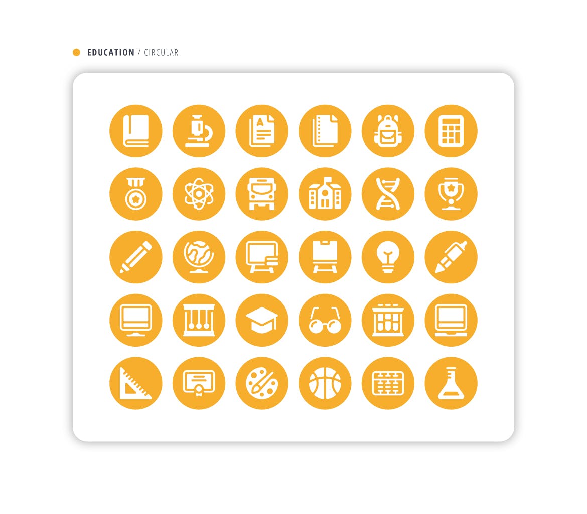 教育矢量图标集 Education Icon Pack|ABC素材资源网