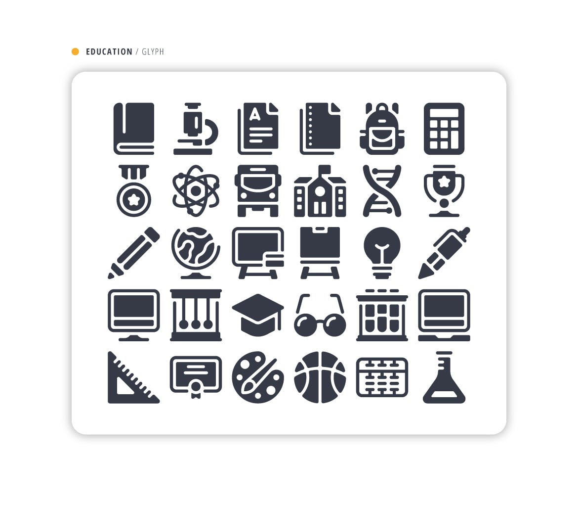 教育矢量图标集 Education Icon Pack|ABC素材资源网