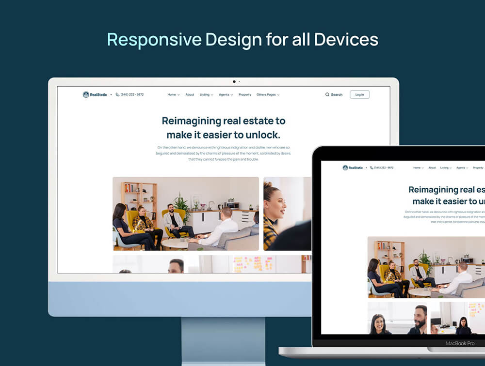 现代优雅设计的房地产网站UI+代码模板|ABC素材资源网