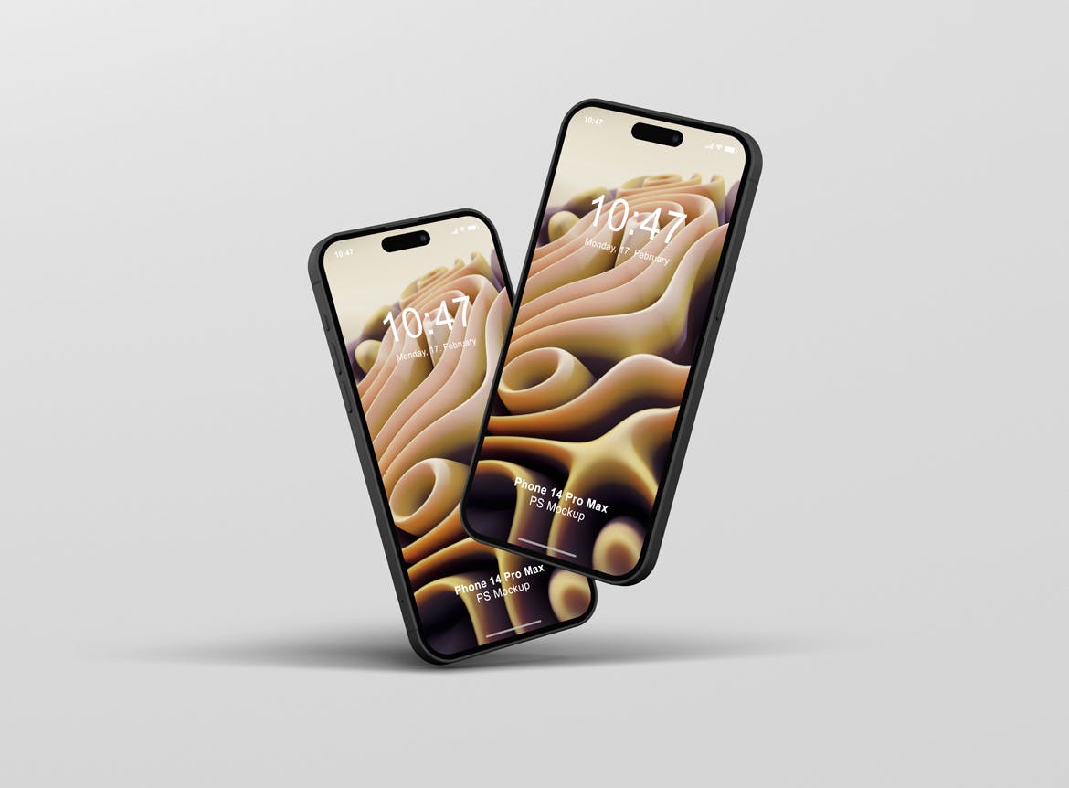 多屏多角度展示iPhone 14 Pro Max手机样机图 Phone 14 Max Mockup|ABC素材资源网