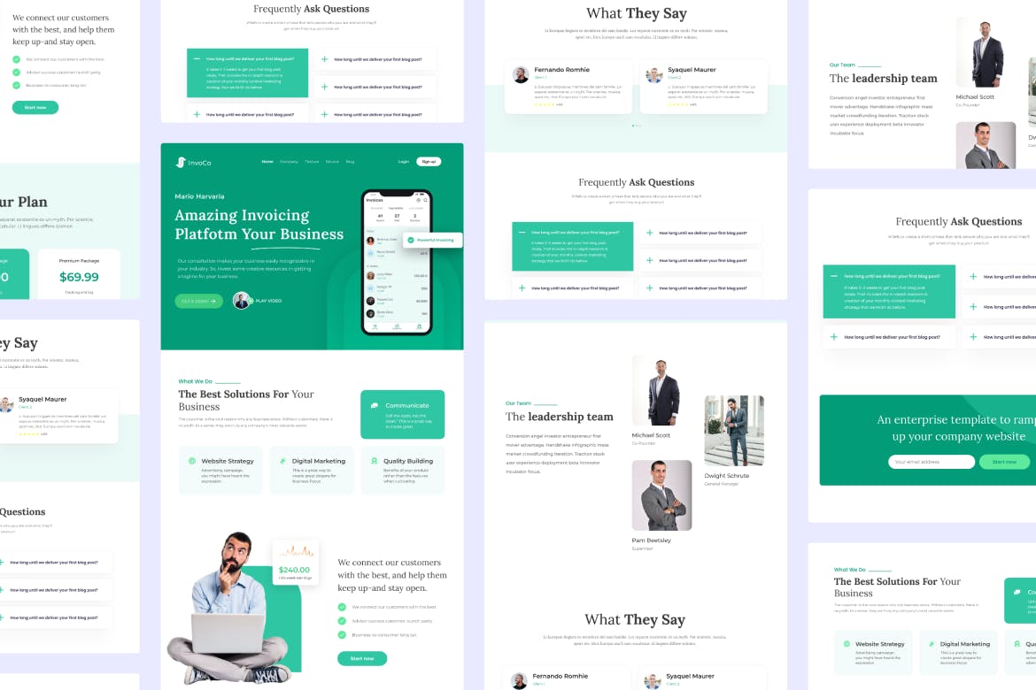 企业网站页面设计Figma模板 InvoCo – Corporate Figma Template|ABC素材资源网