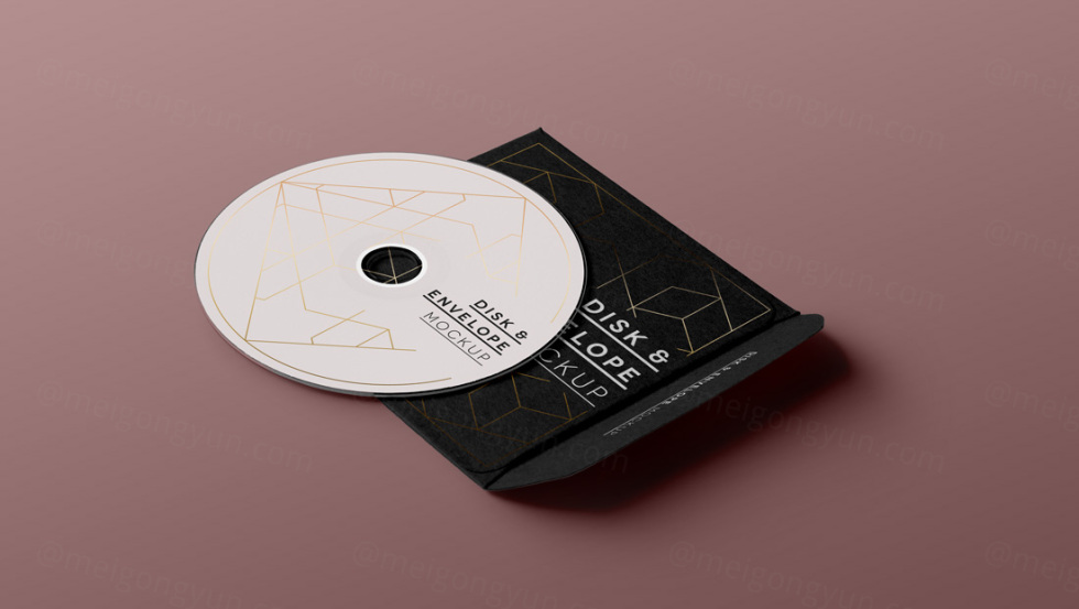 光碟唱片包装模型PSD贴图模板Psd CD Disk Sleeve Mock Up|ABC素材资源网