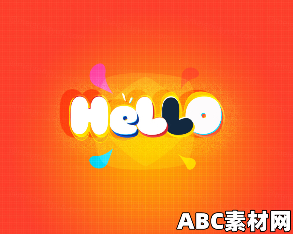 可爱字体效果PSD模版 Funny Colorful PS Text Style|ABC素材资源网