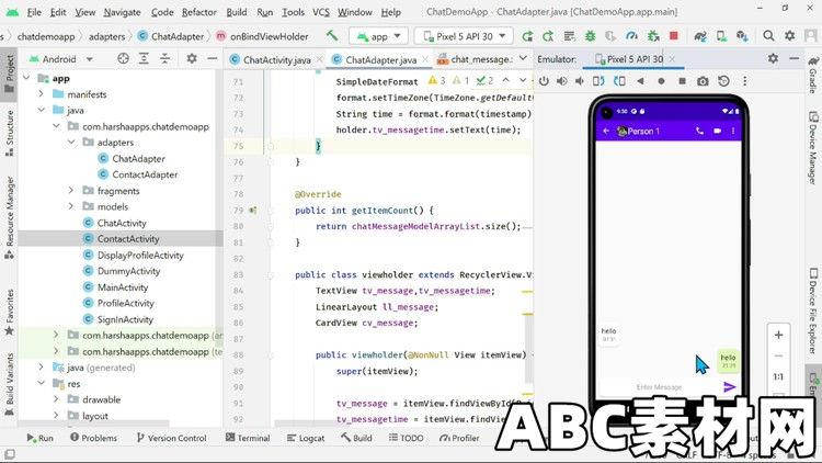 Chat App : Learn coding in Android Studio using a Chat App|ABC素材资源网