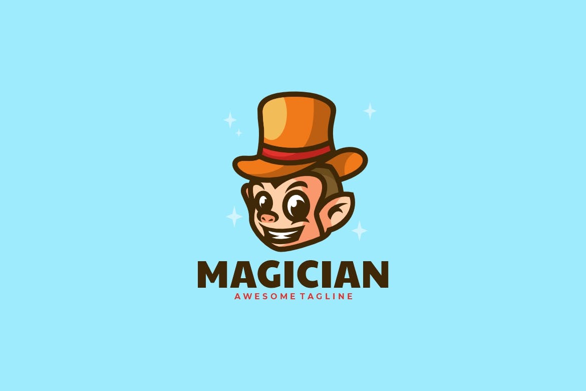 魔术师吉祥物卡通Logo标志设计模板 Magician Mascot Carton Logo|ABC素材资源网