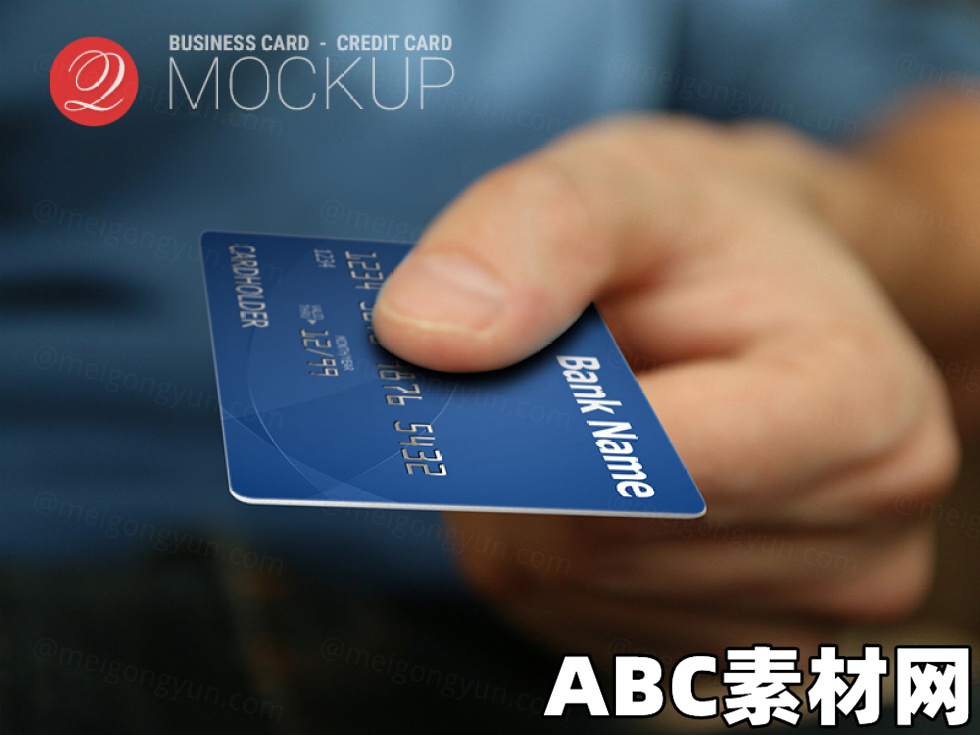手递卡片场景PSD贴图模板Business Hand Card Mockup|ABC素材资源网