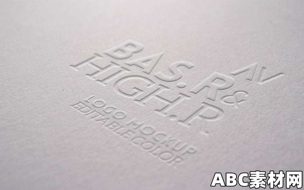 浮雕凸版工艺标志贴图PSD模板Embossed Logo Mock-Up Template #319|ABC素材资源网