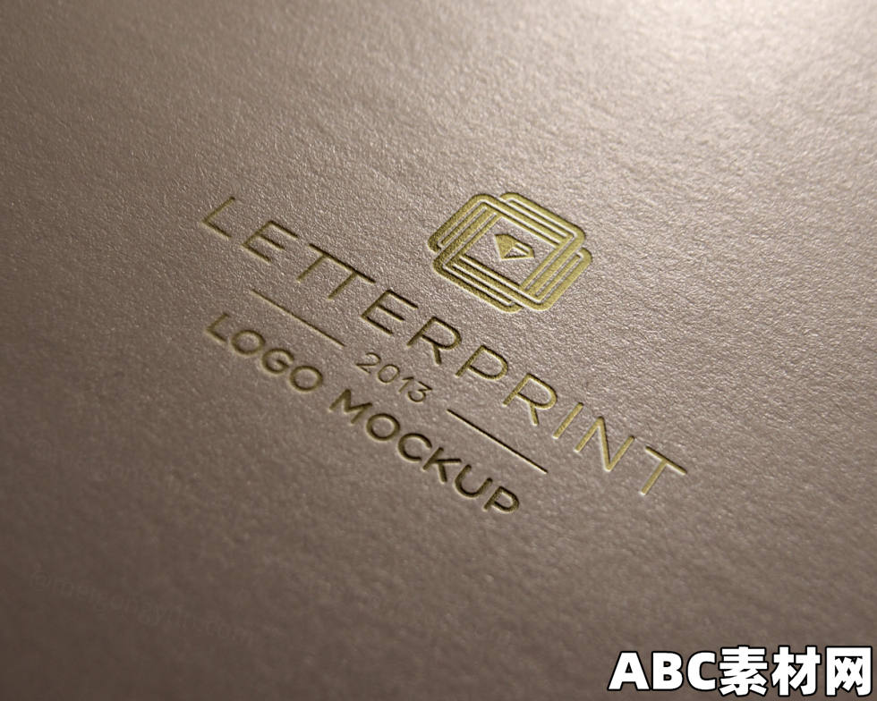 金色浮雕徽标贴图PSD模板Gold Relief Logo Mock-Up Template #322|ABC素材资源网