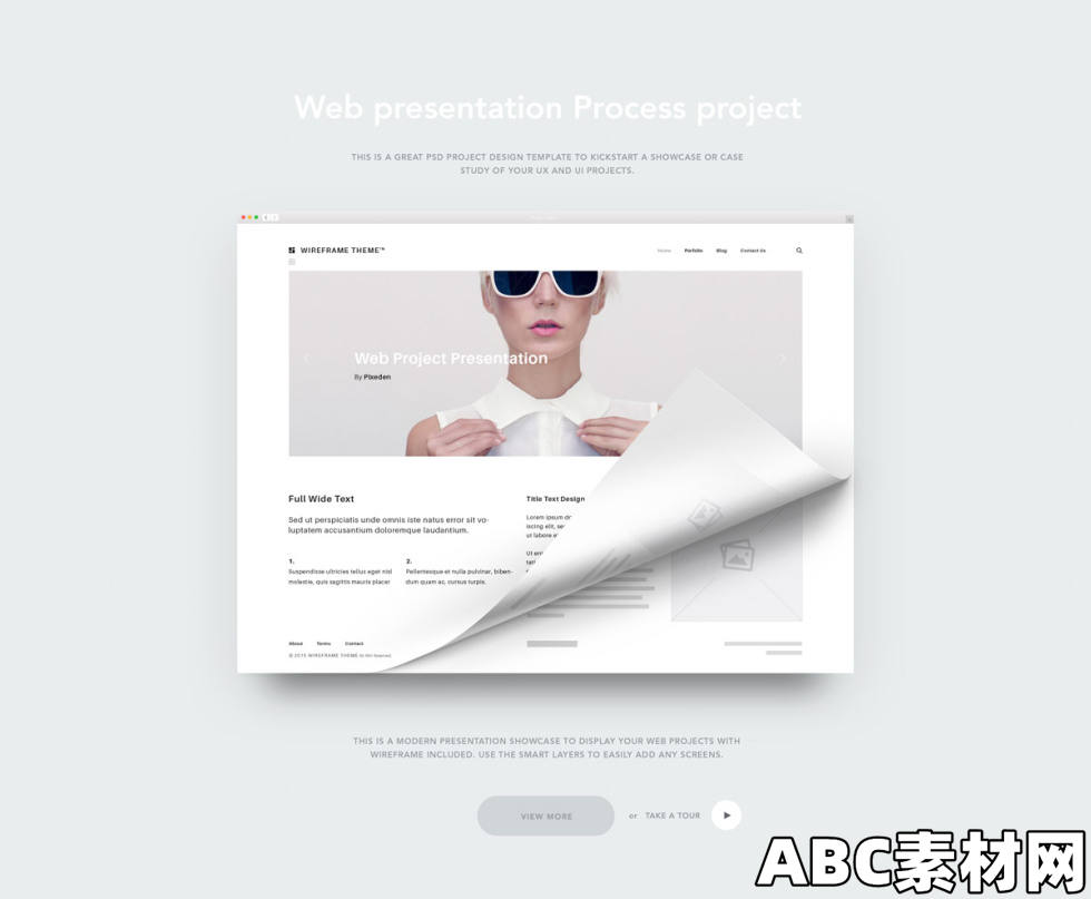 现代时尚网页展示PSD模板Psd Web Project Presentation V mockups 第1张