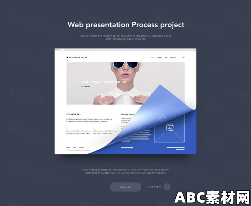 现代时尚网页展示PSD模板Psd Web Project Presentation V mockups 第2张