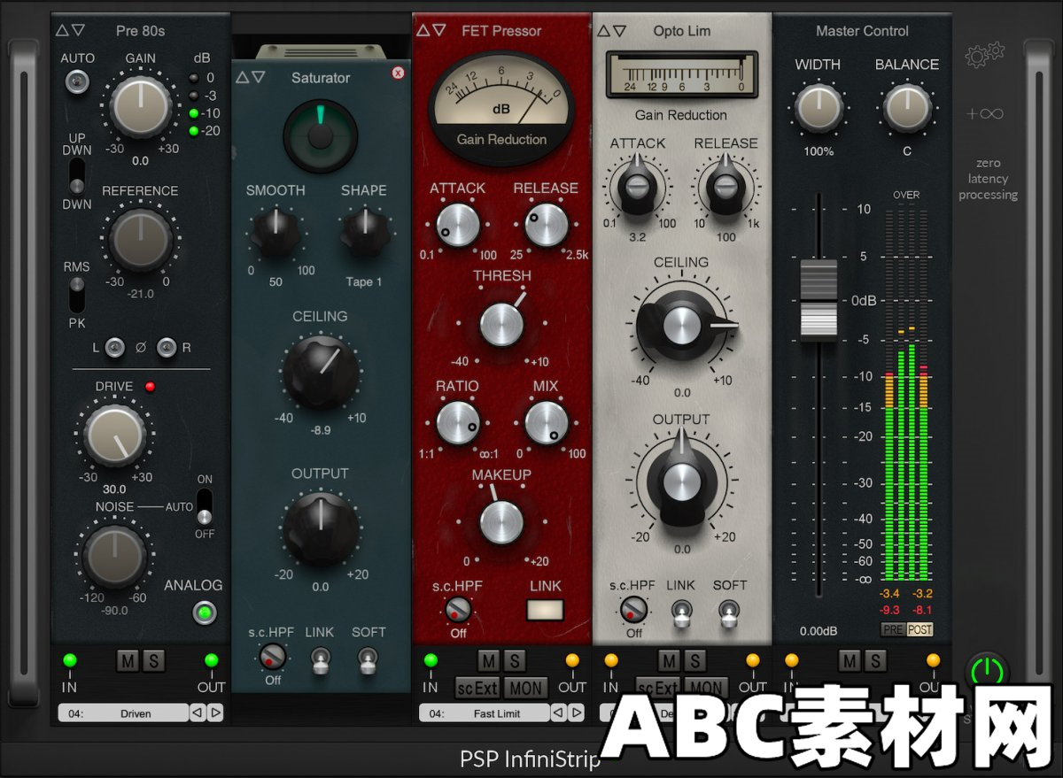 混音和母带制作通道条插件PSPaudioware PSP InfiniStrip v1.4.1 WIN|ABC素材资源网