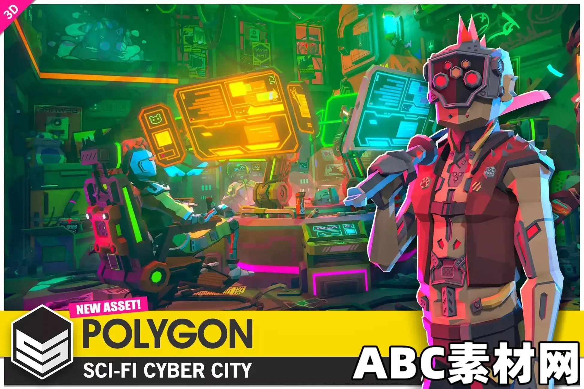 科幻三维低多边形建筑主题3D环境 Unity – POLYGON Sci-Fi Cyber City – Low Poly 3D Art by ...