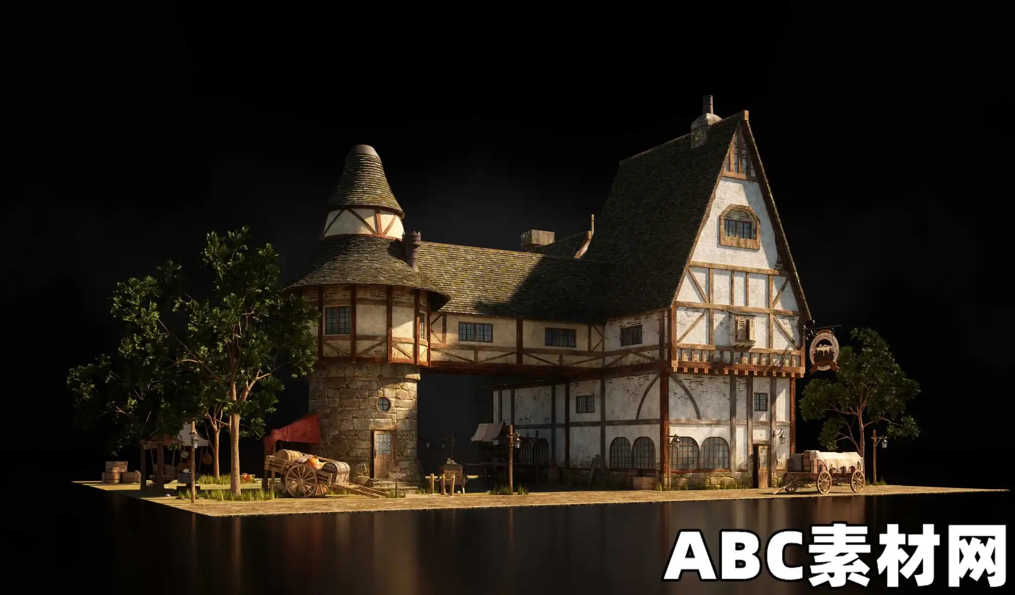 魔法王国城堡村庄建筑3D模型资产贴图材质Kitbash 3D - Enchanted UPDATE 3D模型 第7张