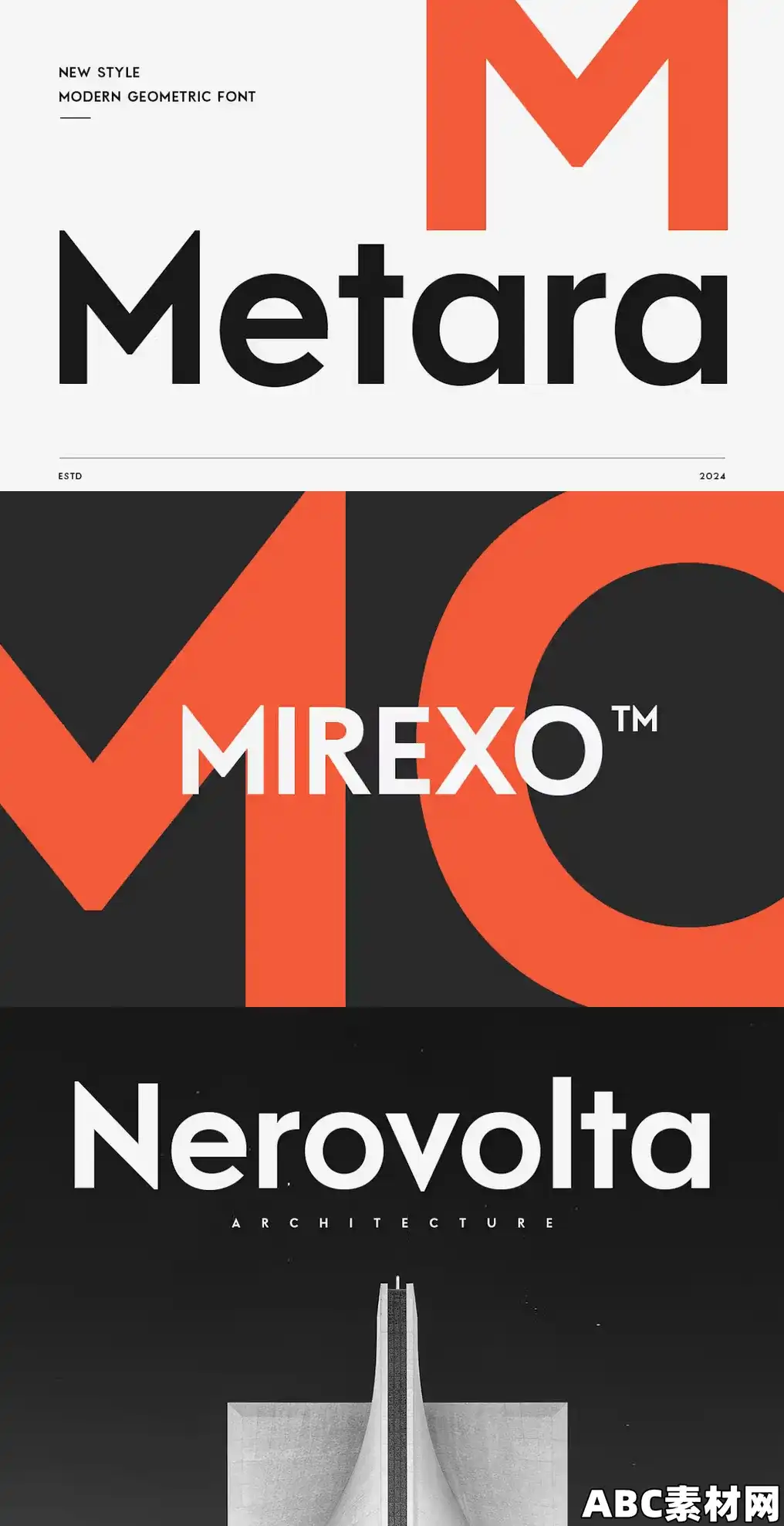 现代简约几何无衬线字体EE – Metara – Modern Geometric Font QCGC6LL|ABC素材资源网