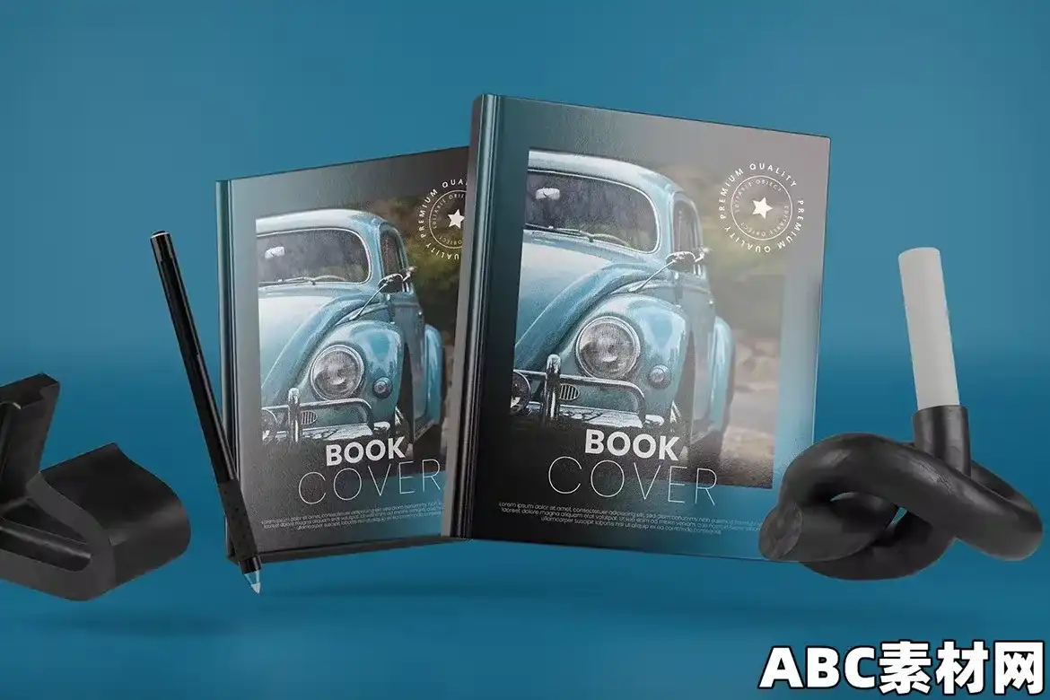 书籍封面书皮封面封底展示设计样机Book Cover Mockup - 7AXGZKL|ABC素材资源网