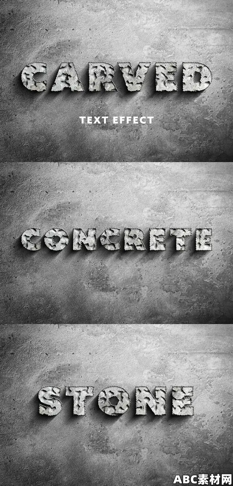 逼真雕刻文字效果模板Carved Text Effect 534571649|ABC素材资源网