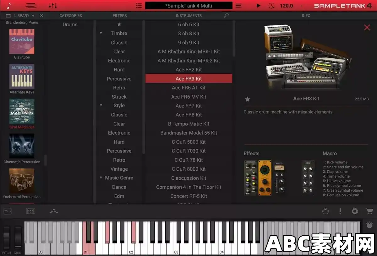 Mini Adjustable Beat Machine IK Multimedia Beat Machines for IK Multimedia SampleTank 4|ABC素材资源网