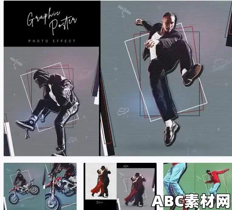 图形海报照片效果叠加图层PS模板Graphic Poster Photo Effect – JU2U6HW|ABC素材资源网