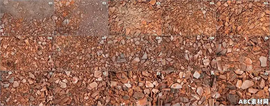 15款碎砖背景纹理 15 Crushed Bricks Textures – LF2CA7R|ABC素材资源网