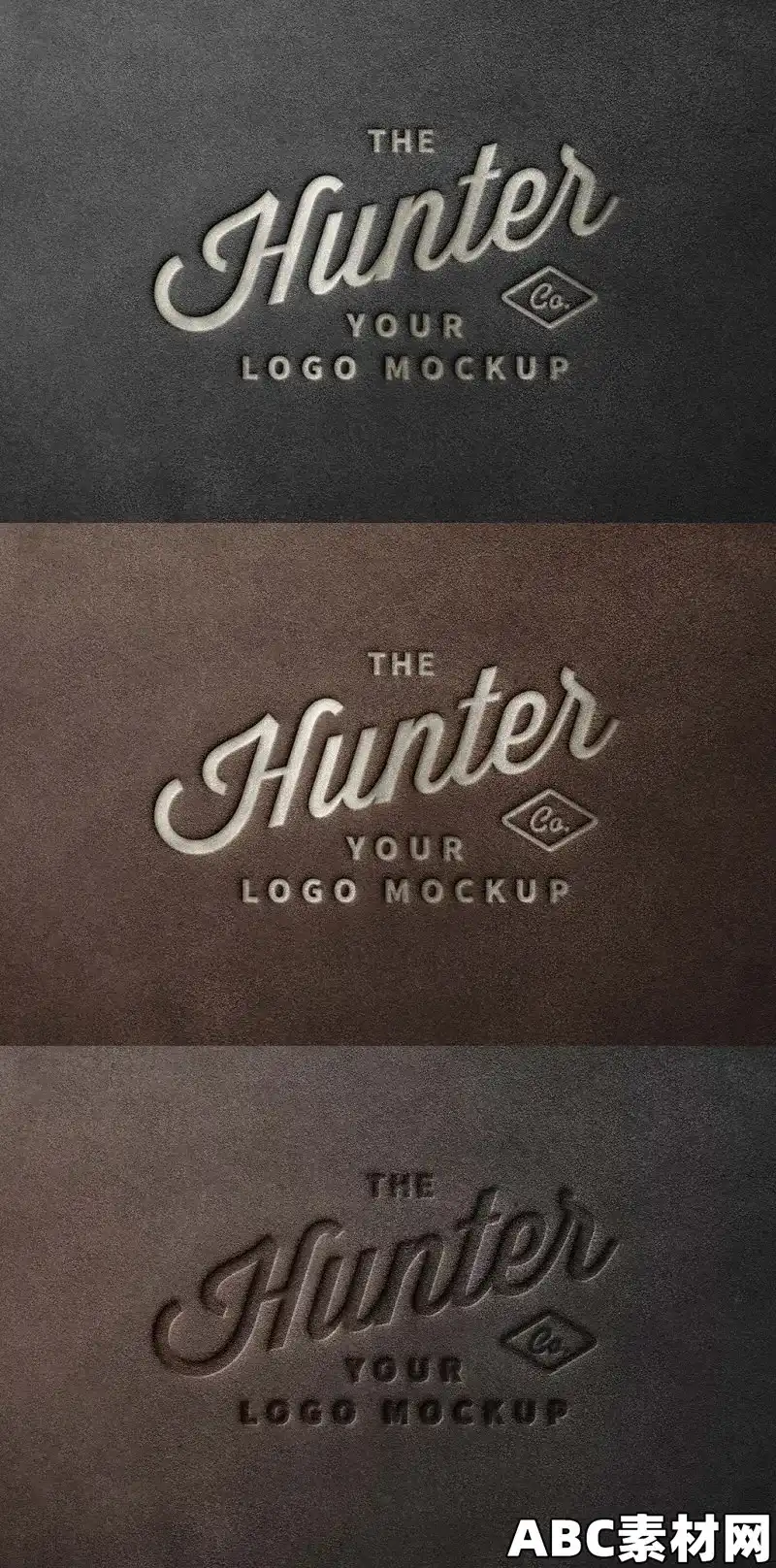 浮雕皮革Logo标志展示样机模板AS – Embossed Leather Logo Mockup 441683231|ABC素材资源网