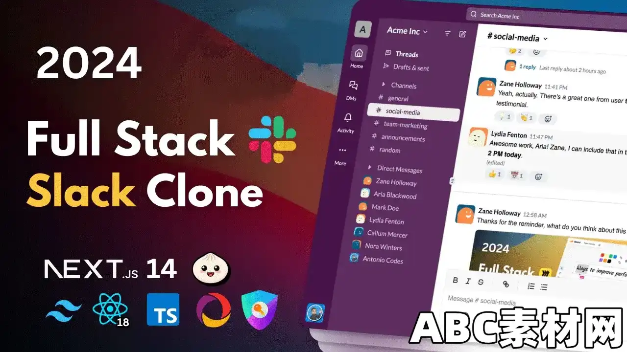 Code with Antonio – Build A Slack Clone|ABC素材资源网