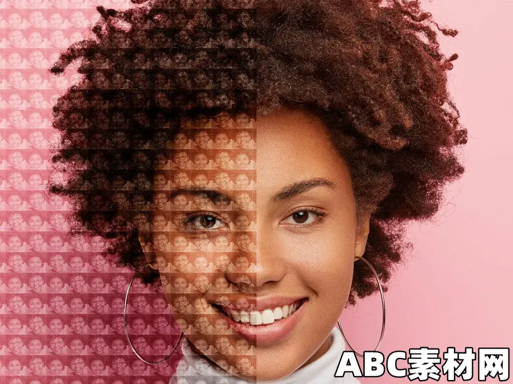 人脸马赛克照片效果展示样机模板AS – Face Mosaic Photo Effect Mockup 412286562|ABC素材资源网