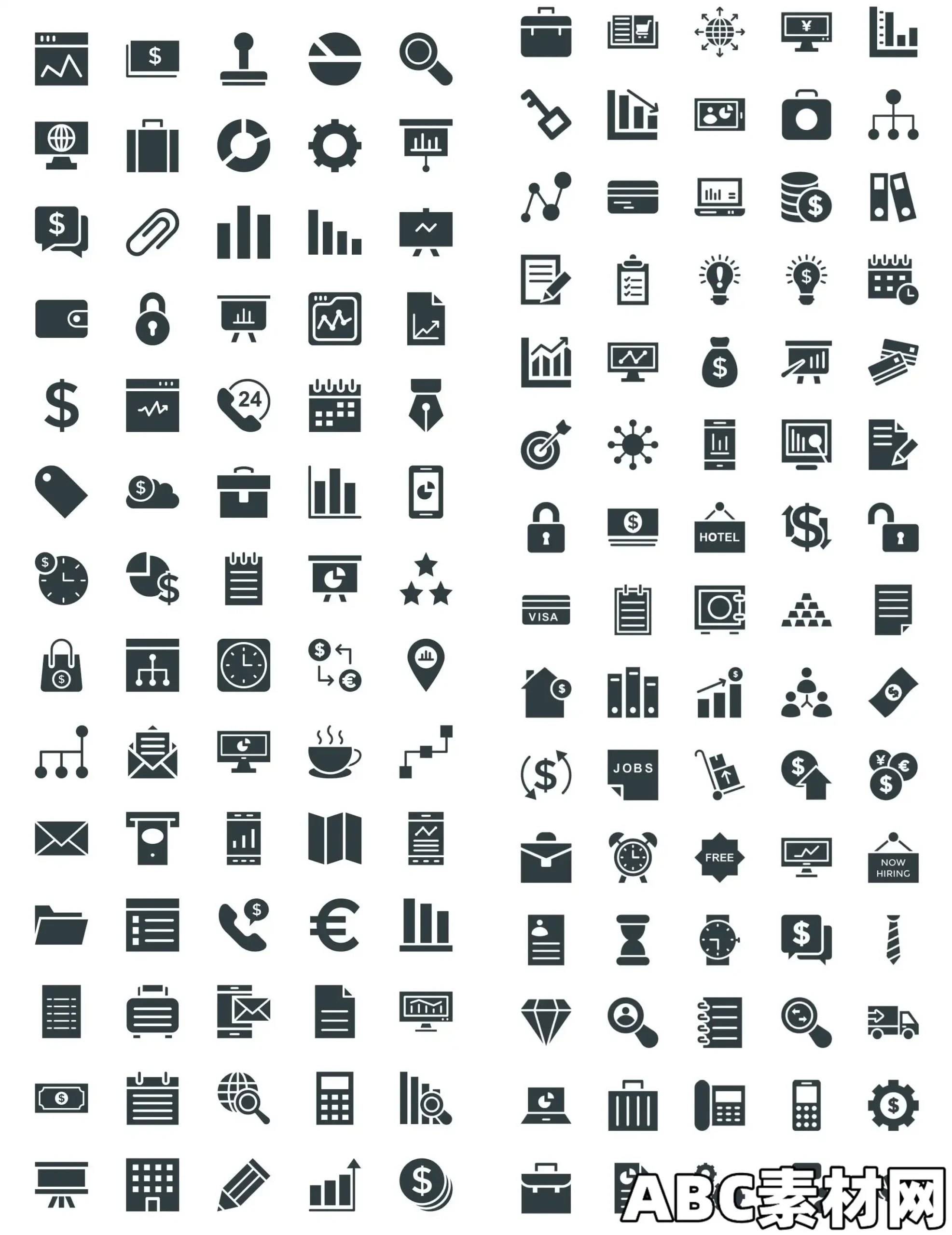 商务符号图标合集Glyph Icons – business #03|ABC素材资源网