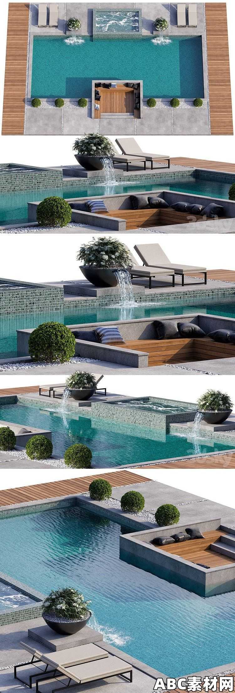 游泳池3D模型3dsky – Pool 22 3529448 – 3D Model|ABC素材资源网