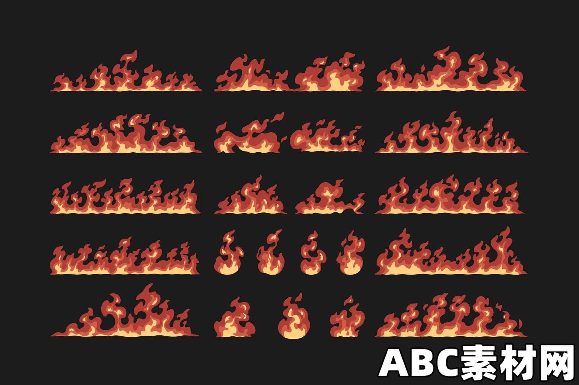 火焰矢量插图Fire Flames Illustration Set|ABC素材资源网