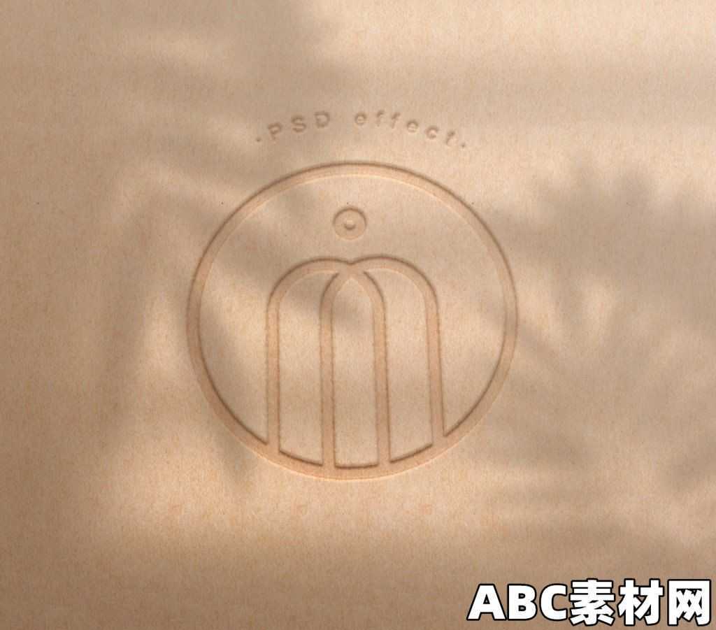 浮雕徽标Logo标志展示样机Embossed Logo Mockup|ABC素材资源网