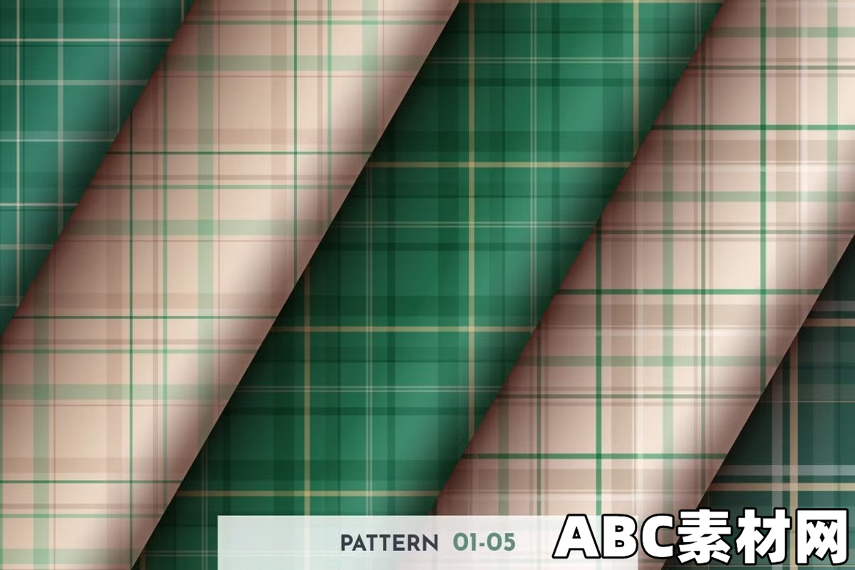 10款无缝简单格子呢矢量图案集 10 Seamless Simple Tartan Patterns – 282088114|ABC素材资源网