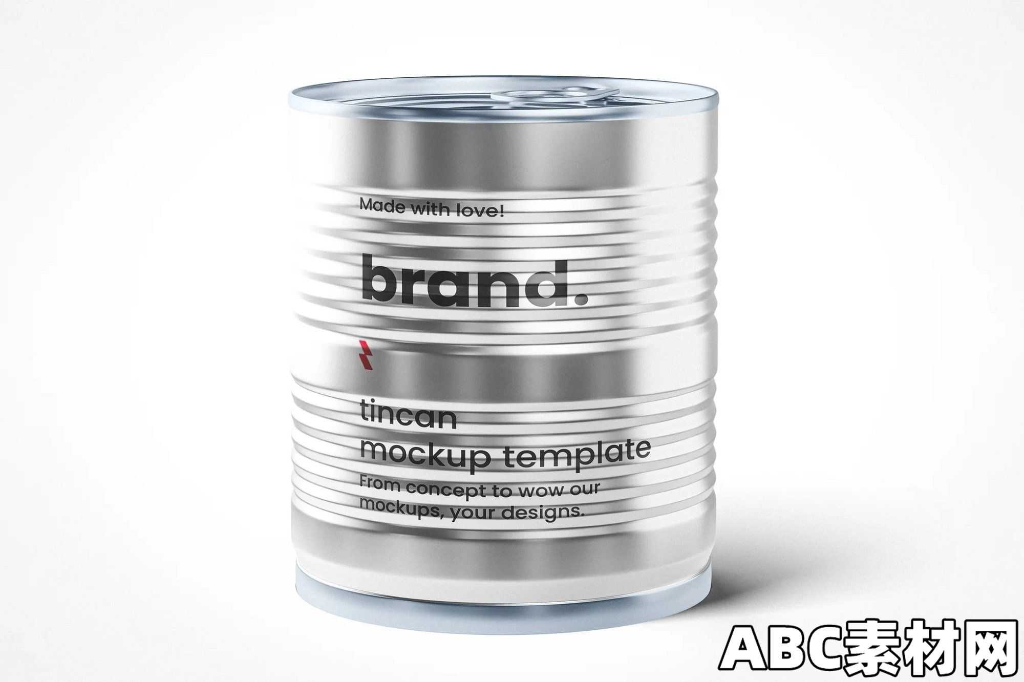 易拉罐铁罐展示模型样机Conserve Tin Can Mockup|ABC素材资源网