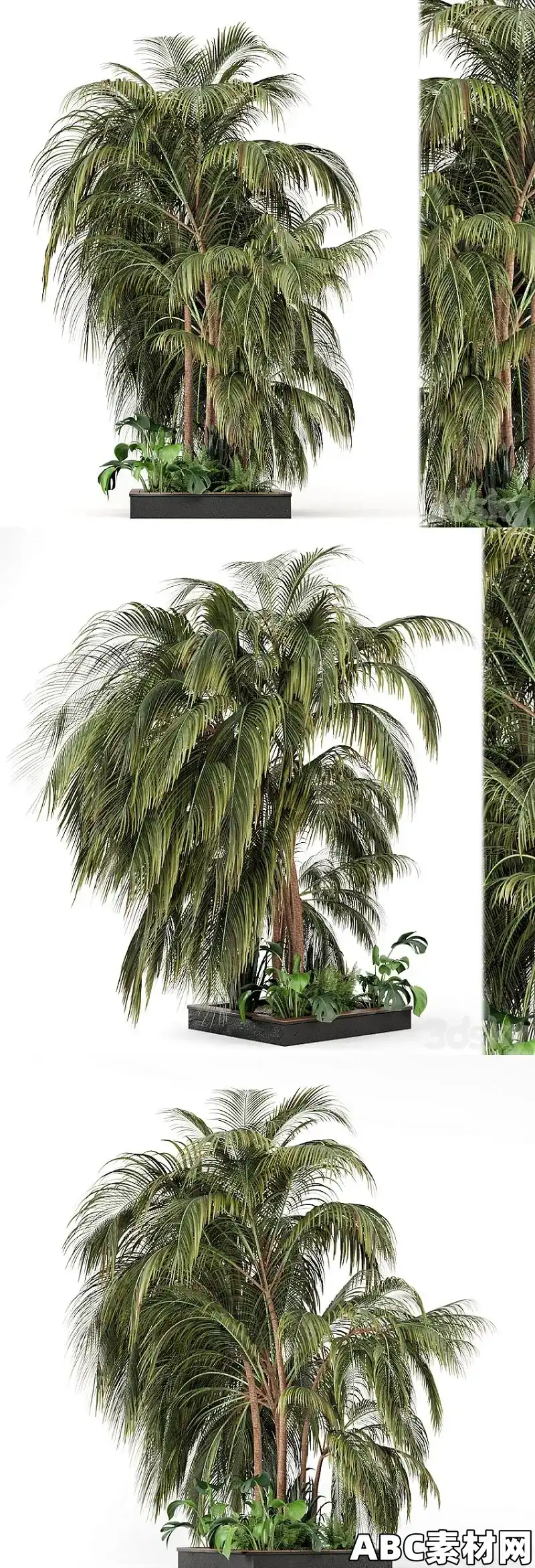 户外花园丛树-花园套装3D模型Outdoor Garden set bush and Tree – Garden Set 126 3D ...