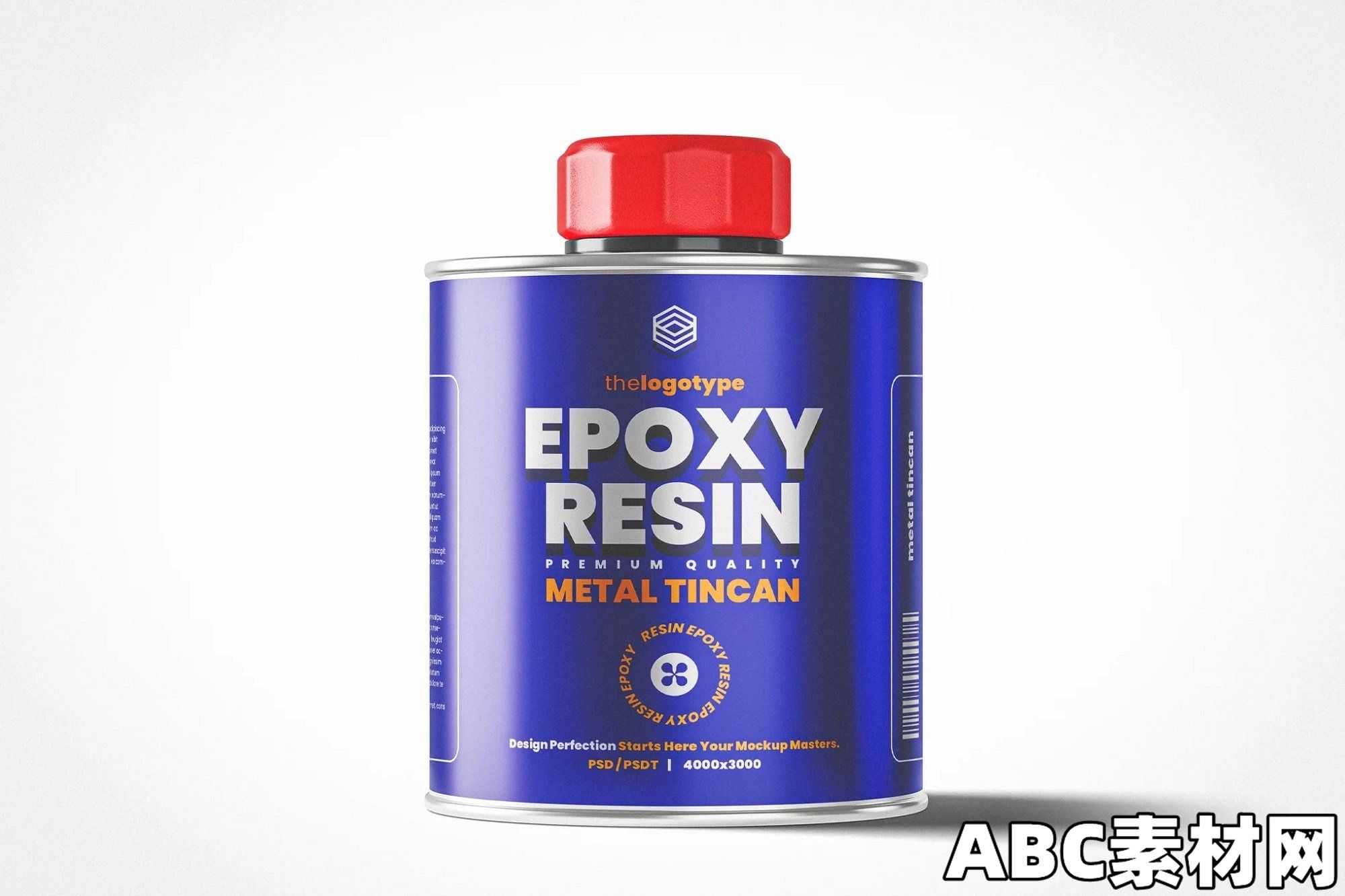 树脂铁罐模型产品包装样机Resin Tin Can Mockup|ABC素材资源网