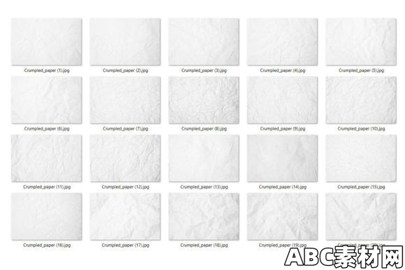 20个高清皱巴巴的纸张背景纹理 20 Crumpled Paper Texture HQ|ABC素材资源网
