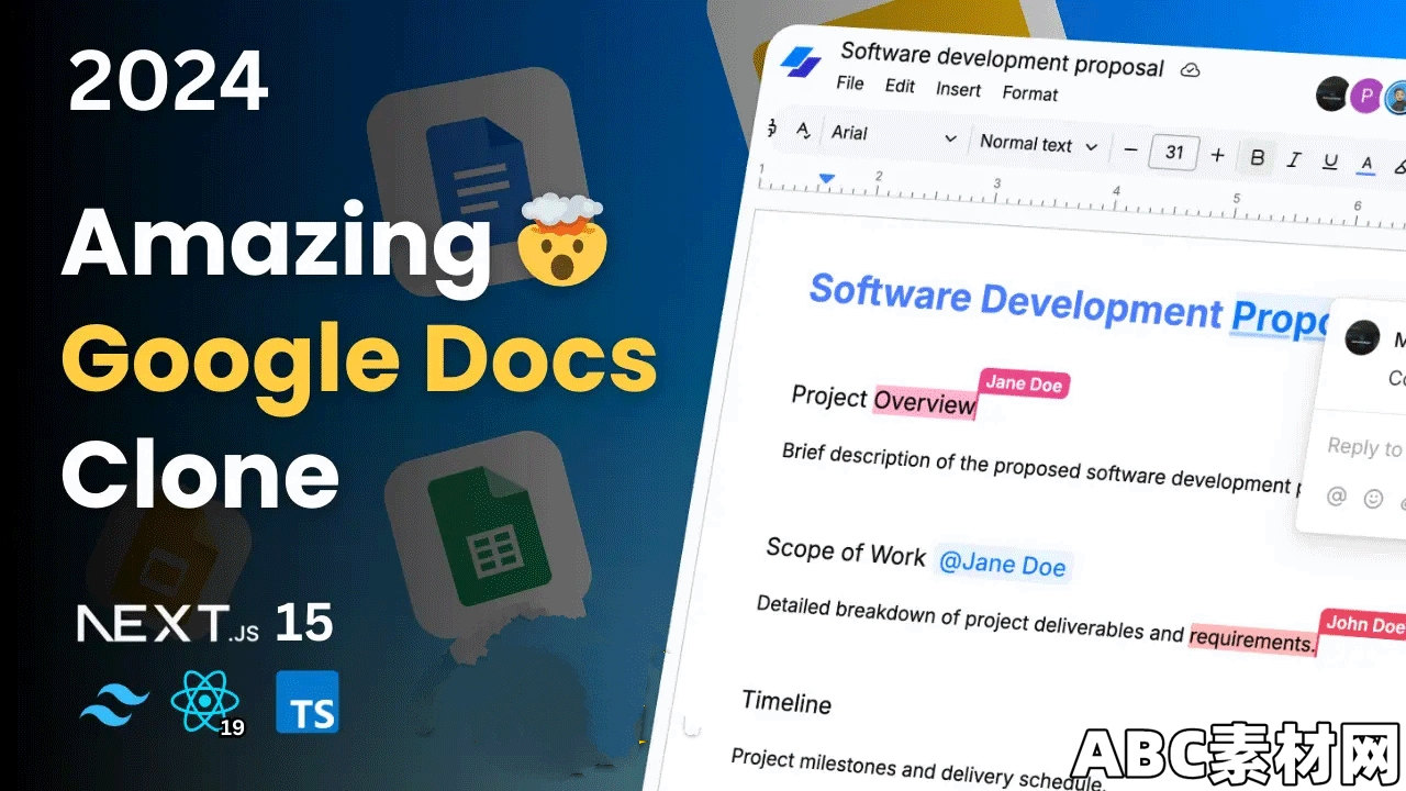 Code with Antonio – Build a Google Docs Clone|ABC素材资源网