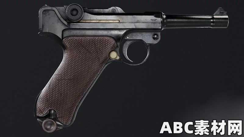 鲁格P08手枪3D模型Luger P08 – 3D Model|ABC素材资源网