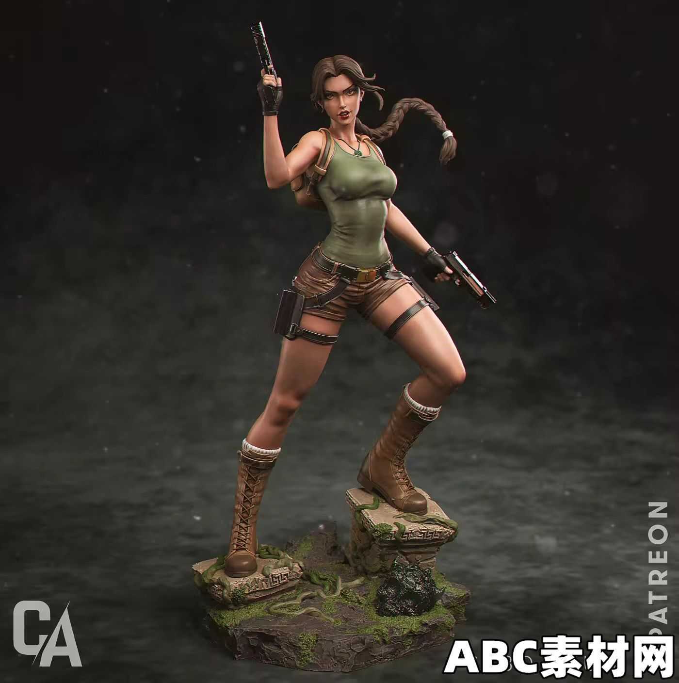 古墓丽影-劳拉·克劳馥角色手办3D打印模型Ca 3d Studios – Lara Croft – 3D Model|ABC素材资源网
