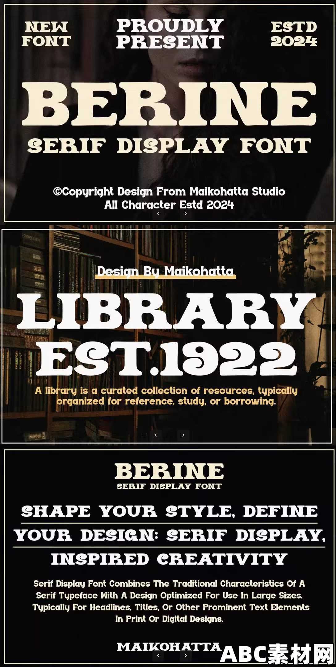 衬线展示字体Berine – Serif Display Font|ABC素材资源网