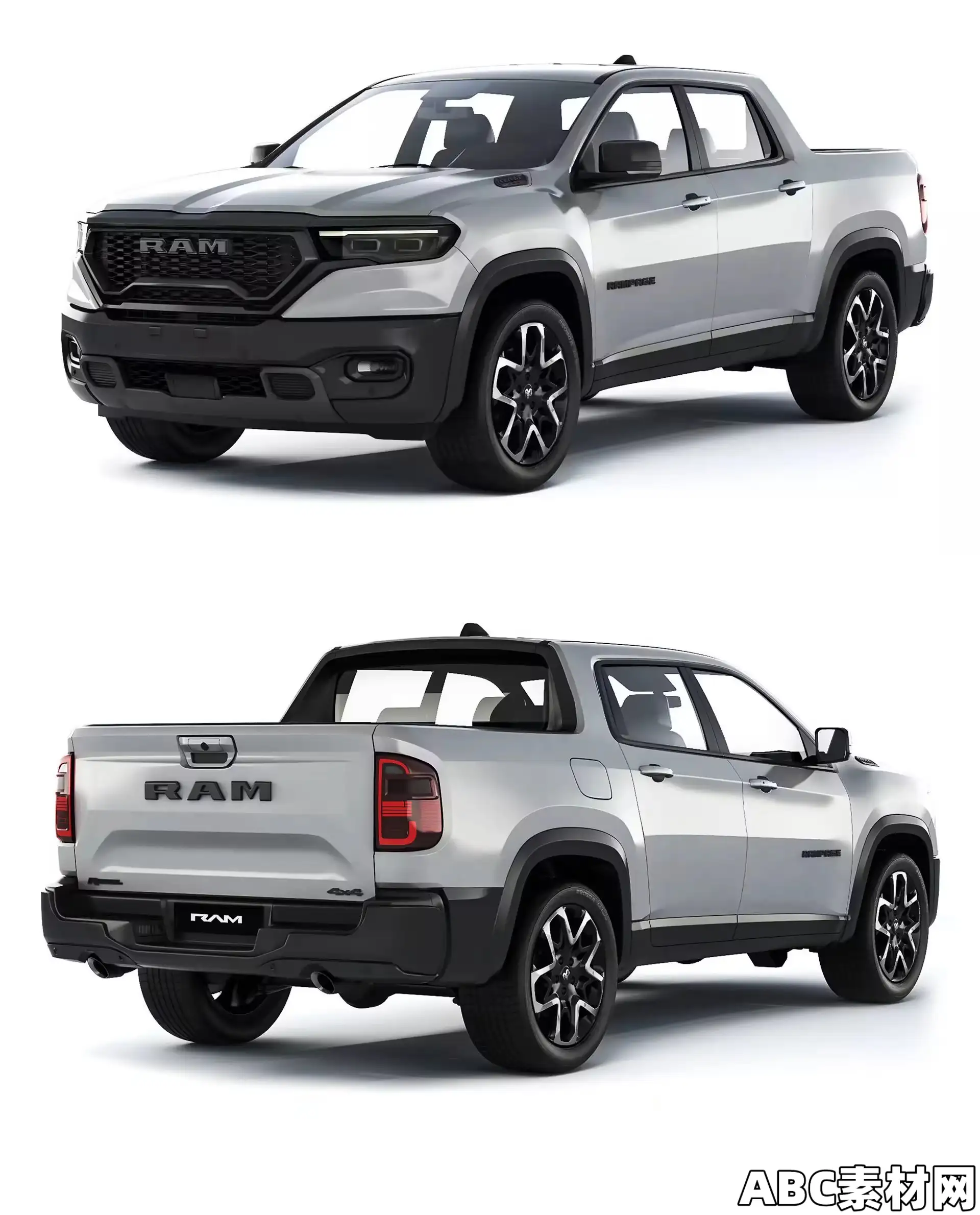 2024款道奇RAM硬派越野公羊皮卡车3D模型 RAM Rampage Rebel 2024 – 3D Model|ABC素材资源网