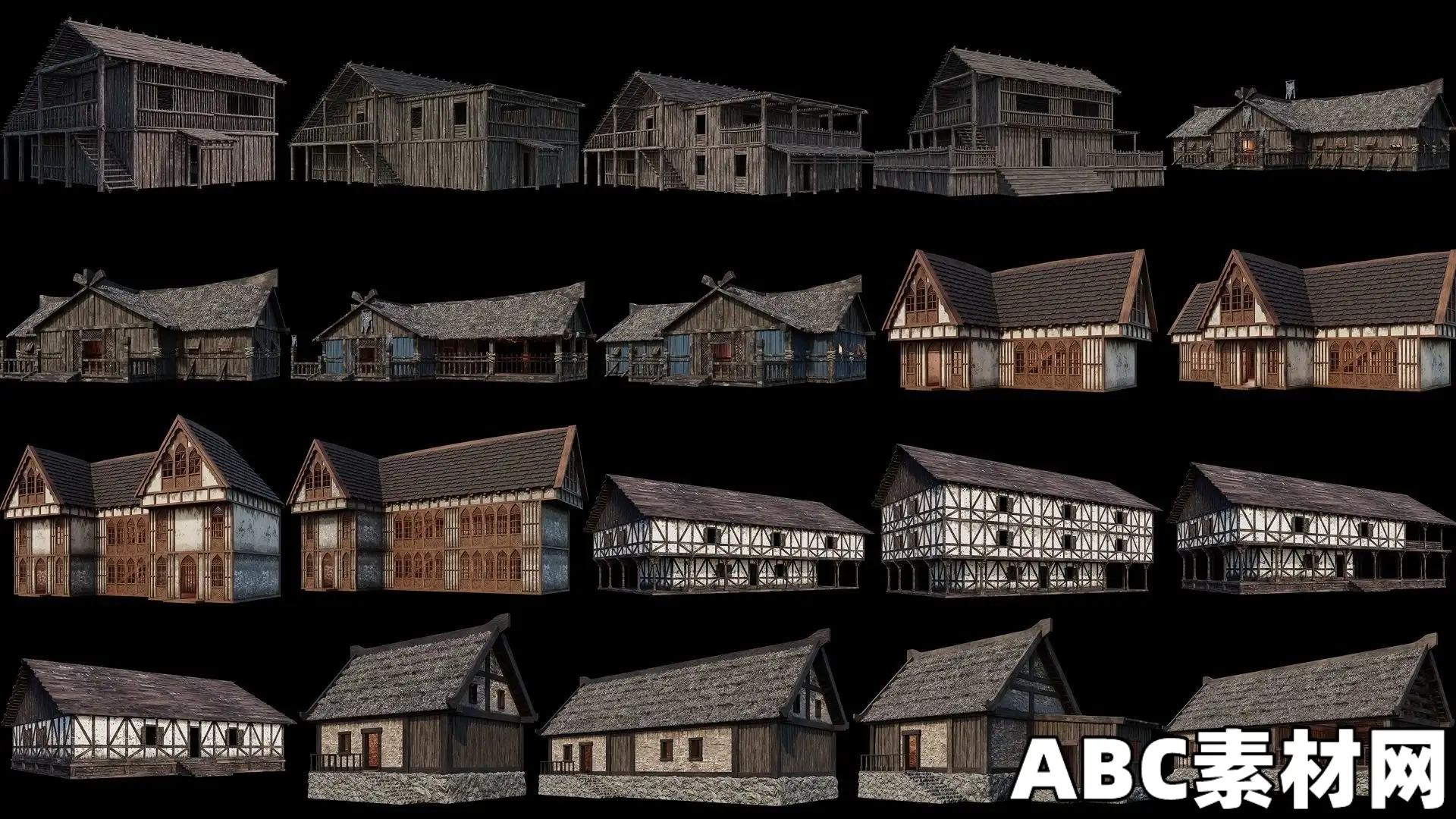 1-200个中世纪古老房屋建筑包3d模型合集下载 1 – 200 OLD MEDIEVAL HOUSES BUILDINGS PACK 4K ...