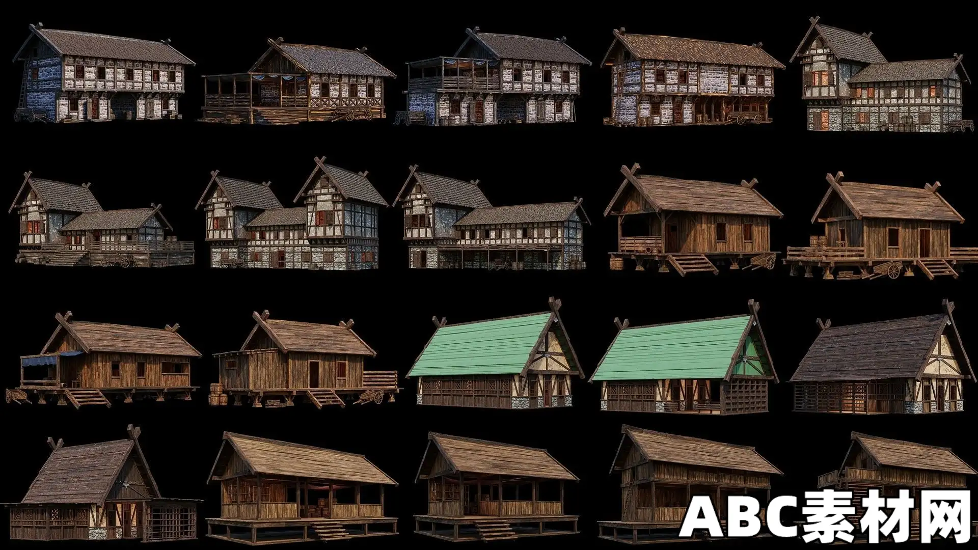 1-200个中世纪古老房屋建筑包3d模型合集下载 1 – 200 OLD MEDIEVAL HOUSES BUILDINGS PACK 4K ...