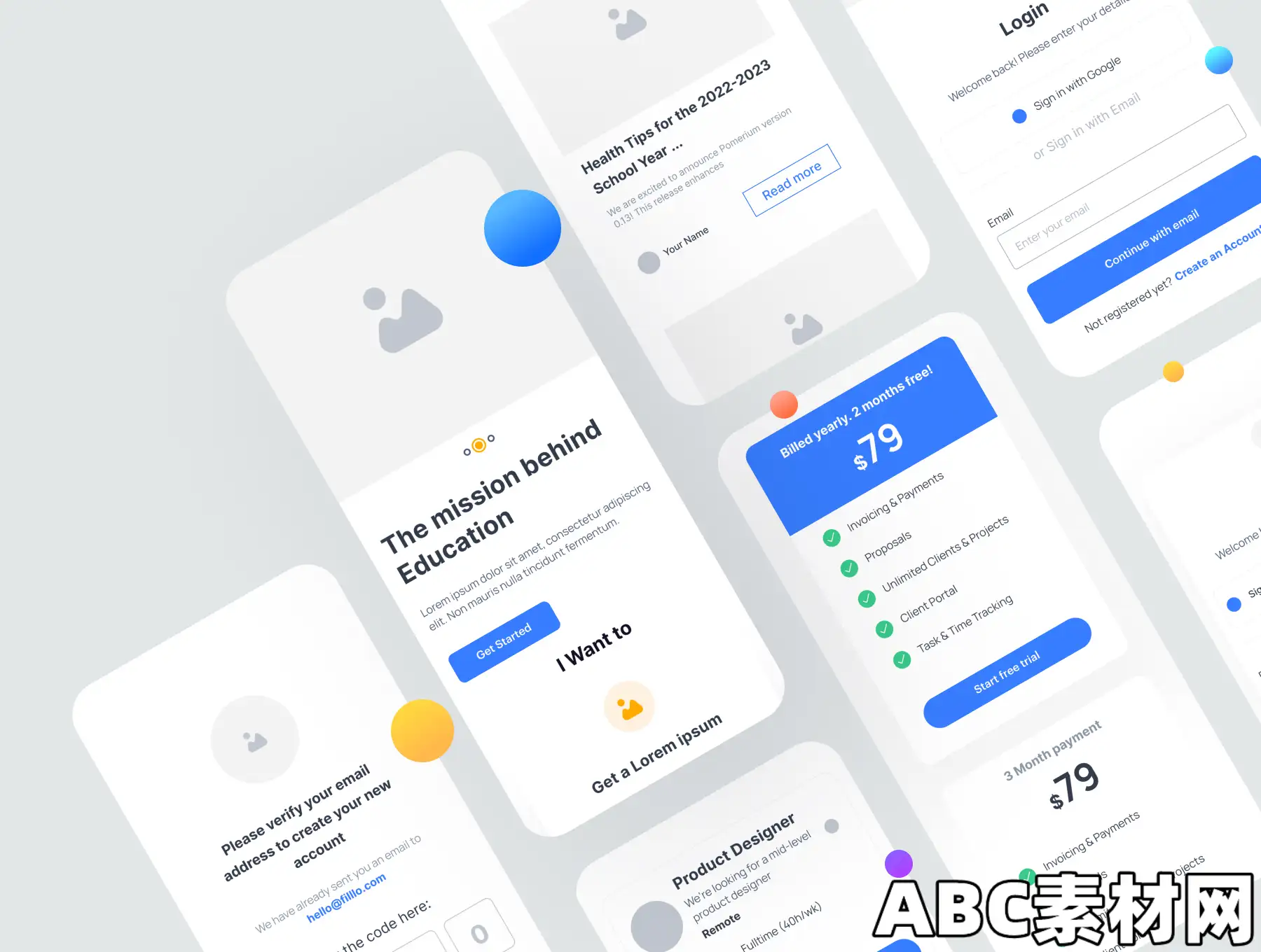 130+屏Filllo Web线框UI套件:Figma/XD版 响应式可编辑网页设计素材Filllo Web Wireframe UI Kit ...
