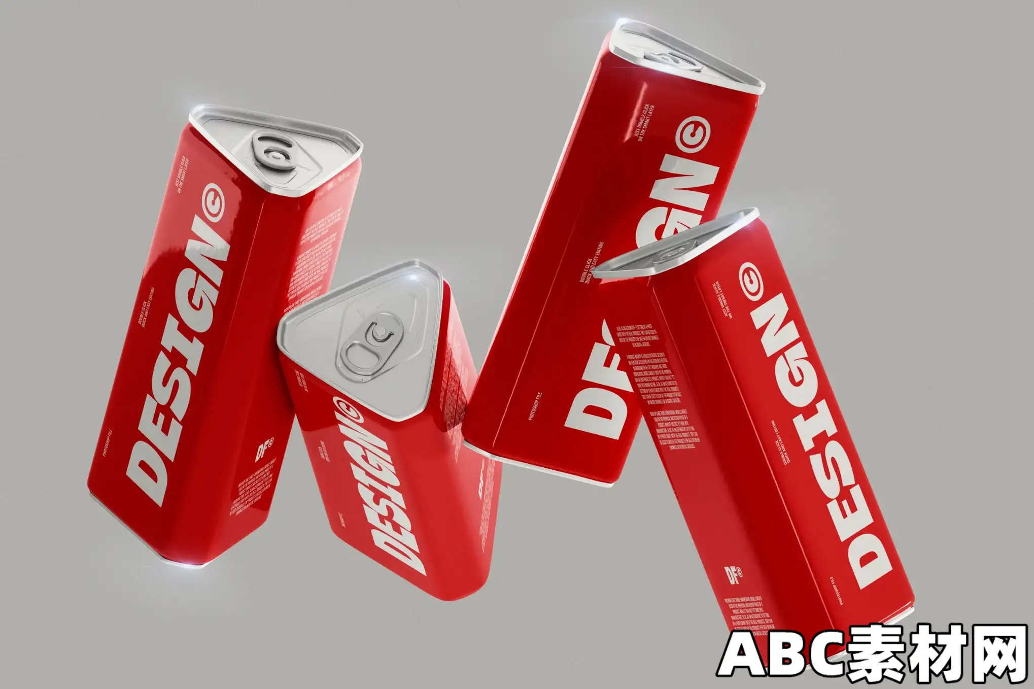 汽水罐易拉罐包装样机Soda Can Mockup|ABC素材资源网