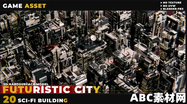 20款科幻建筑 构筑未来之城C4D模型3D模型20 SCI-FI BUILDING FUTURISTIC CITY VOL 01|ABC素材资源网