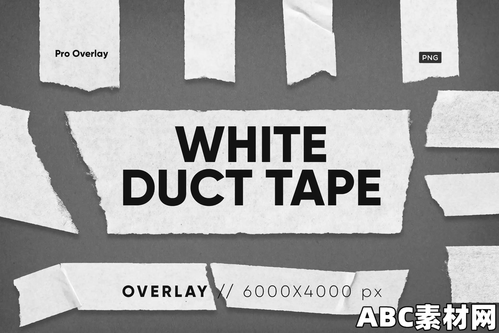 20款白色胶带纹理高清PNG素材 20 White Duct Tape Texture HQ|ABC素材资源网
