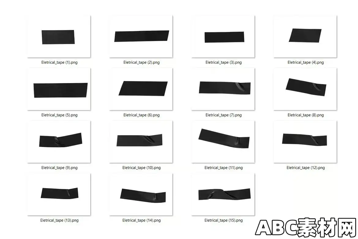 15个电气胶带纹理PNG格式 15 Eletrical Tape Texture|ABC素材资源网