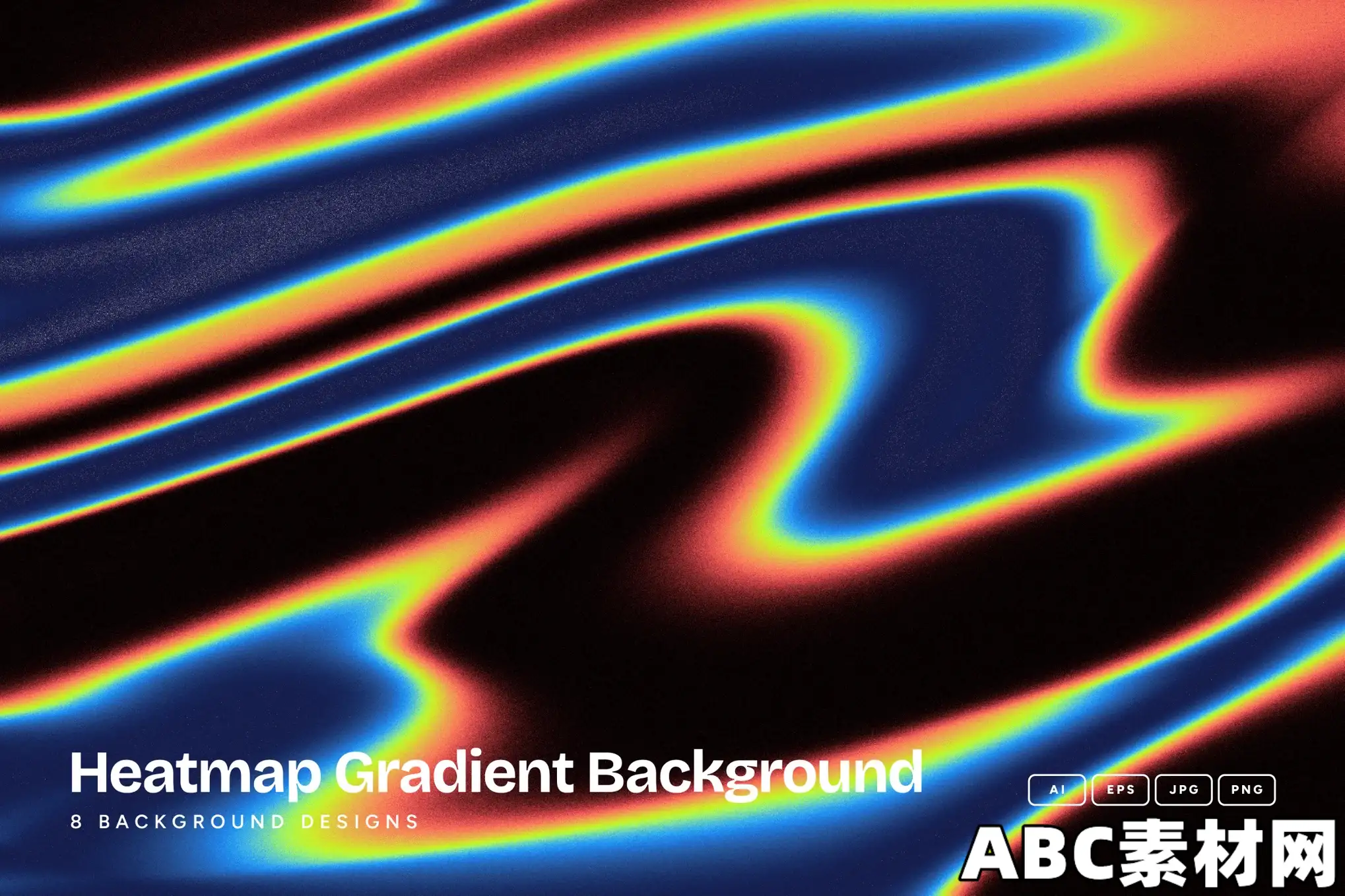 热力图渐变色背景纹理Heatmap Gradient Background Pack|ABC素材资源网